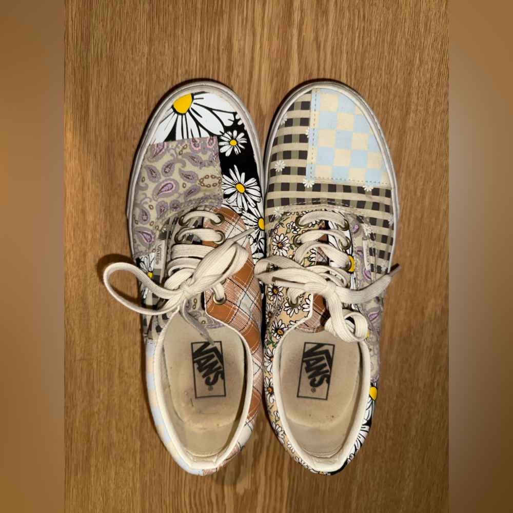 Vans Kids Patchwork Sneakers - Black, White, Brown